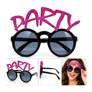 Fuşya Simli PARTY Yazılı Parti Gözlüğü