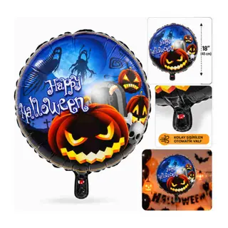 Balkabağı Desenli Folyo Balon 18 İnç – 45 cm