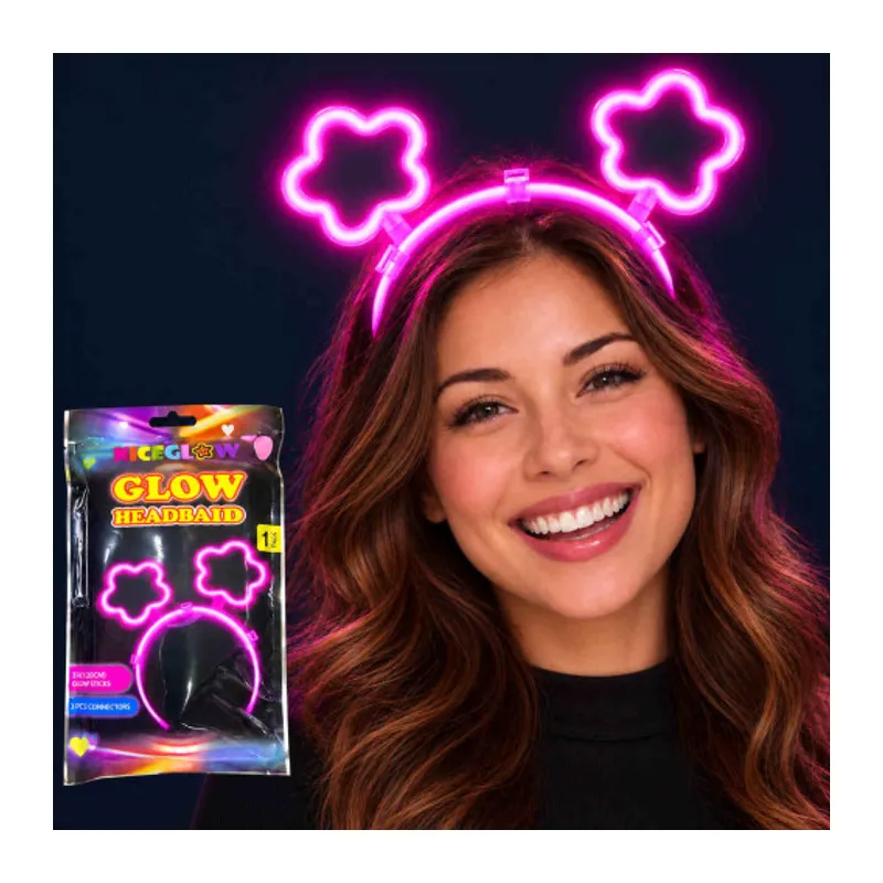 Glow Neon Işıklı Papatya Şekilli Pembe Glow Taç