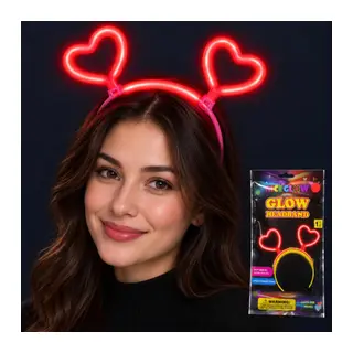 Glow Neon Işıklı Kalp Şekilli Kırmızı Glow Taç