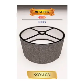 Koyu Gri Lambader Başlığı 35 CM Mega Boy