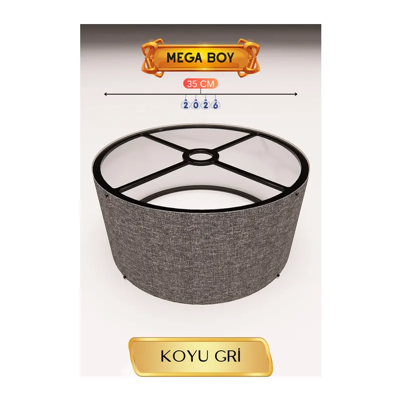 Koyu Gri Lambader Başlığı 35 CM Mega Boy