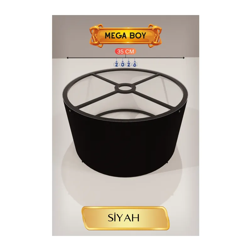 Siyah Lambader Başlığı 35 CM Mega Boy