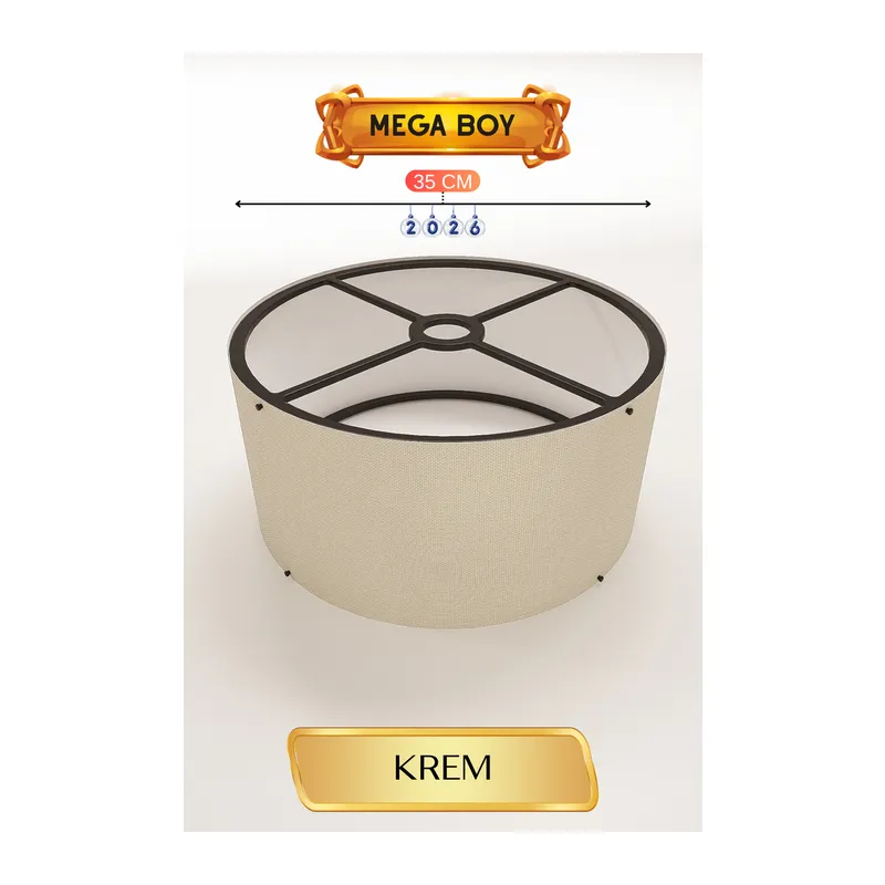 Krem Lambader Başlığı 35 CM Mega Boy