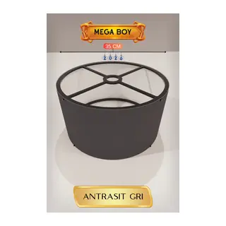 Antrasit Gri Lambader Başlığı 35 CM Mega Boy