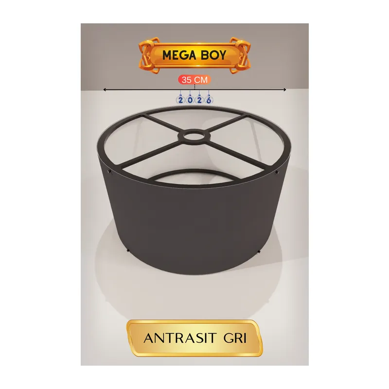 Antrasit Gri Lambader Başlığı 35 CM Mega Boy