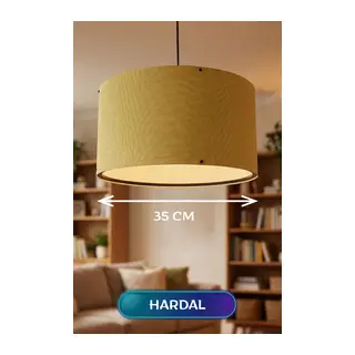Hardal Kumaş Başlıklı Sarkıt Avize 35 CM