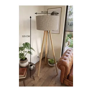 3 Ayaklı Tripod Lambader Vizon Kumaş Başlık