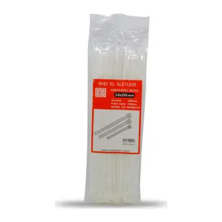PLASTİK ÇIRT KELEPÇE 100 PARÇA BEYAZ 3.6X250MM (5643)