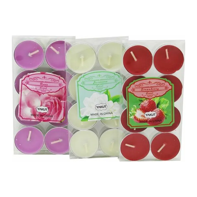RENKLİ TEA LİGHT 8 PARÇA MUM ÇİLEK KOKULU (5643)