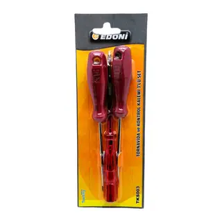 3 PARÇA SET TORNAVİDA YILDIZ - DÜZ - KONTROL KALEMİ (5643)