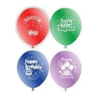 DOĞUM GÜNÜ İYİKİ DOĞDUN BALON 12İNC 100 PARÇA (5643)
