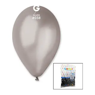 GM-110-38 METALİK - GÜMÜŞ BALON 11'' - 28CM - 100 PARÇA (5643)