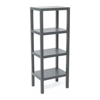 4 RAFLI GRİ MODÜLER ÜNİTE PLASTİK 38x29x100 cm (5643)