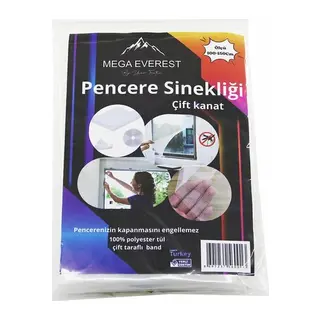 ÇİFT KANAT TÜL PENCERE SİNEKLİK 100X150CM - 5MT BANT (5643)