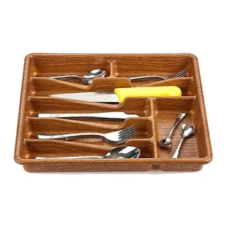 KÜÇÜK - AHŞAP RENK - 7 BÖLMELİ ÇEKMECE İÇİ KAŞIKLIK 36X32CM (5643)