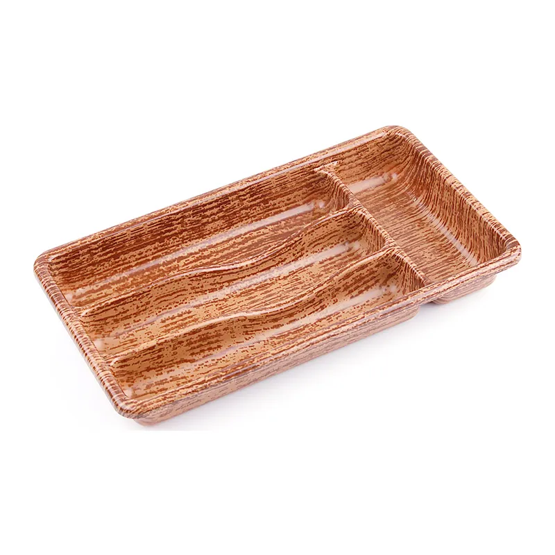 AHŞAP RENK - 4 BÖLMELİ ÇEKMECE İÇİ KAŞIKLIK 36X20CM (5643)