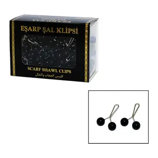 SİYAH 100 PARÇA EŞARP BAŞÖRTÜ - ŞAL KLİPSİ (5643)