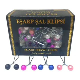 RENKLİ 100 PARÇA EŞARP BAŞÖRTÜ - ŞAL KLİPSİ (5643)
