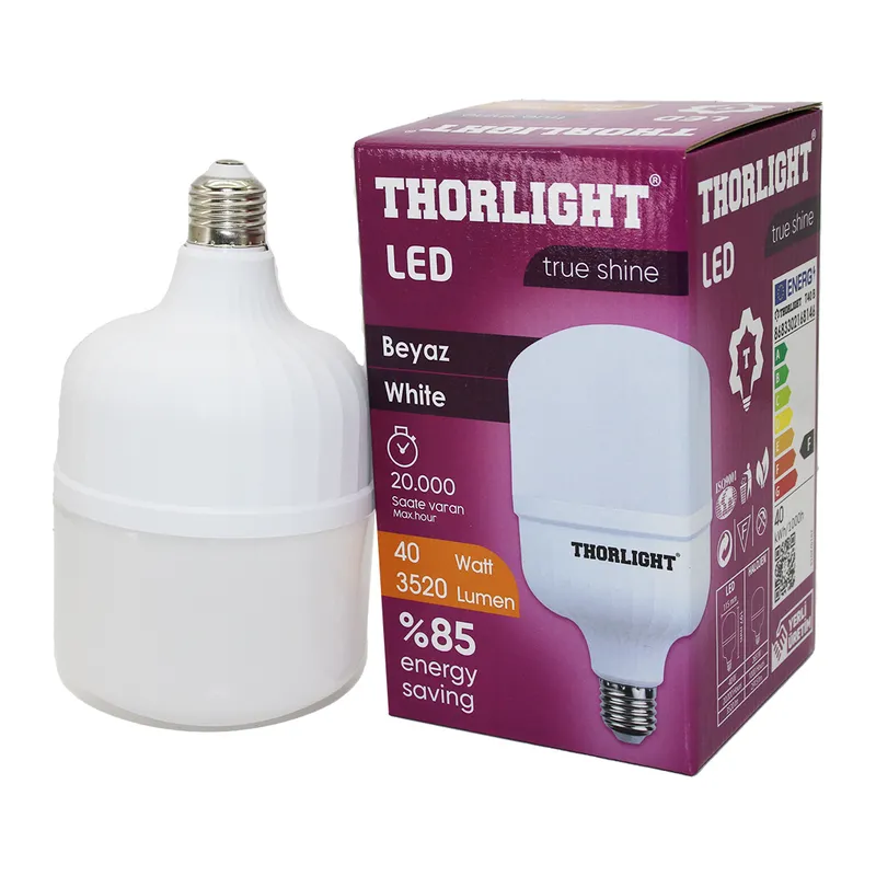 THORLIGHT 40W E27 TORCH T-SHAPE BEYAZ LED AMPUL T-40B (5643)