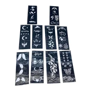 MİX DESEN 8X20CM TÜP KINA DESEN ÇIKARTMA ŞABLONU 10 PARÇA (5643)