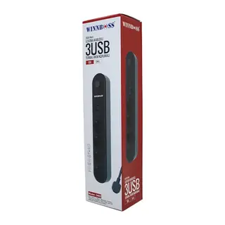 TERMAL AKIM KORUMALI 4LÜ PRİZ 3XUSB 2MT ANAHTARLI UZATMA KABLO SİYAH 10A - 2500W (5643)
