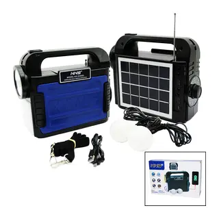 3IN1 - SOLAR 2İN1 EL FENERİ - RADYO - MP3 BLUETOOTH - USB/ TF PORT - 2 PARÇA AMPUL KABLOLU - POWERBANK (5643)
