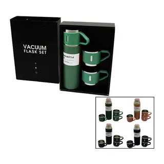ÇANTALI 500ML 3 PARÇA BARDAKLI ÇELİK TERMOS SETİ (5643)