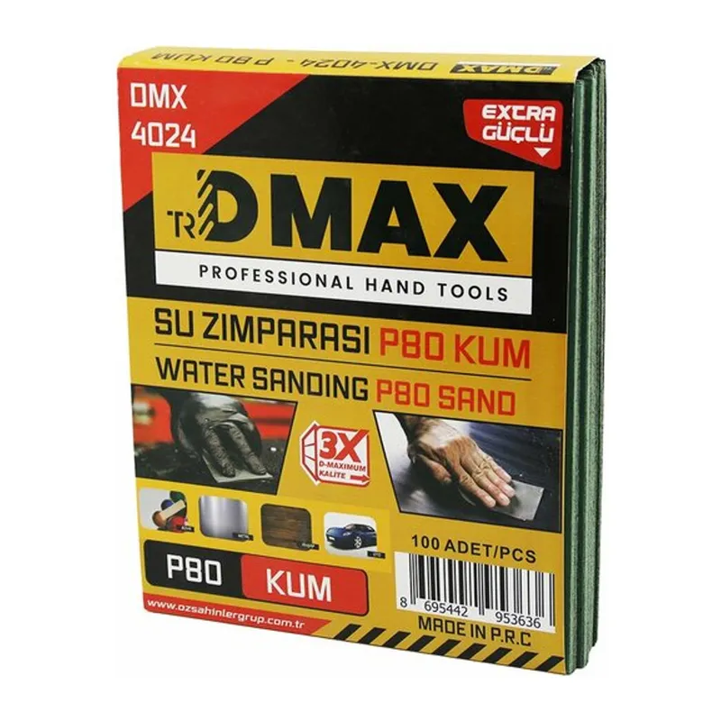 100 ADET P80 KUM - KAĞIT - SU ZIMPARASI - 230X280MM - KULLANIM= BOYA - METAL - AHŞAP - OTO (5643)
