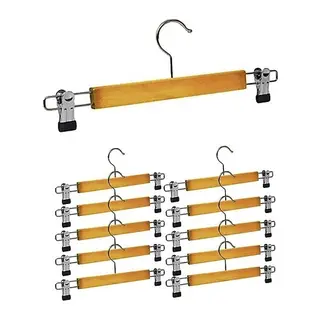 10 ADET AHŞAP METAL UÇLU PANTOLON VE ETEK ASKISI (5643)