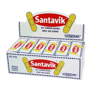 SANTAVİK 10 x 30 YARA BANTI = 1 KUTU İÇİNDE 300 ADET YARA BANDI VARDIR (5643)
