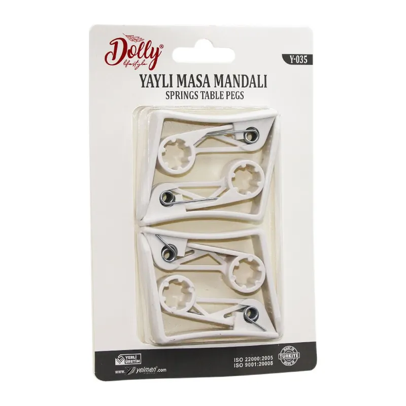 4 PARÇA PLASTİK - YAYLI MASA ÖRTÜSÜ MANDALI KISKACI (5643)