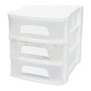 TONTON - NO:1 ÇEKMECE 3 KATLI 21.5X16.5X18.5 CM - SİYAH VEYA BEYAZ RENK GÖNDERİLİR (5643)