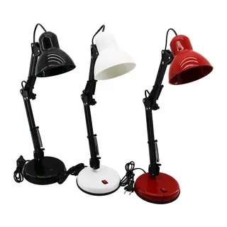 METAL AKROBAT AYAKLI ELEKTRİKLİ MASA LAMBASI RENKLİ PLASTİK TABLA - KAFA (5643)