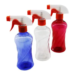 350ML RENKLİ ŞEFFAF UZUN - PLASTİK - BURGULU BOŞ SPREY PÜSKÜRTÜCÜ ŞİŞE (5643)