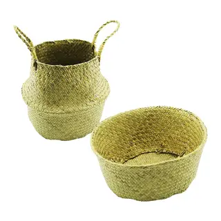 2IN1: KULPLU - KULPSUZ HASIR ORGANİZER SEPET Ç: 33 - 25CMY:15-30CM (5643)