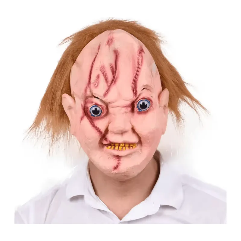 Çaki Maskesi Kahverengi Saçlı Lateks Et Chucky Çaki Maskesi (5643)