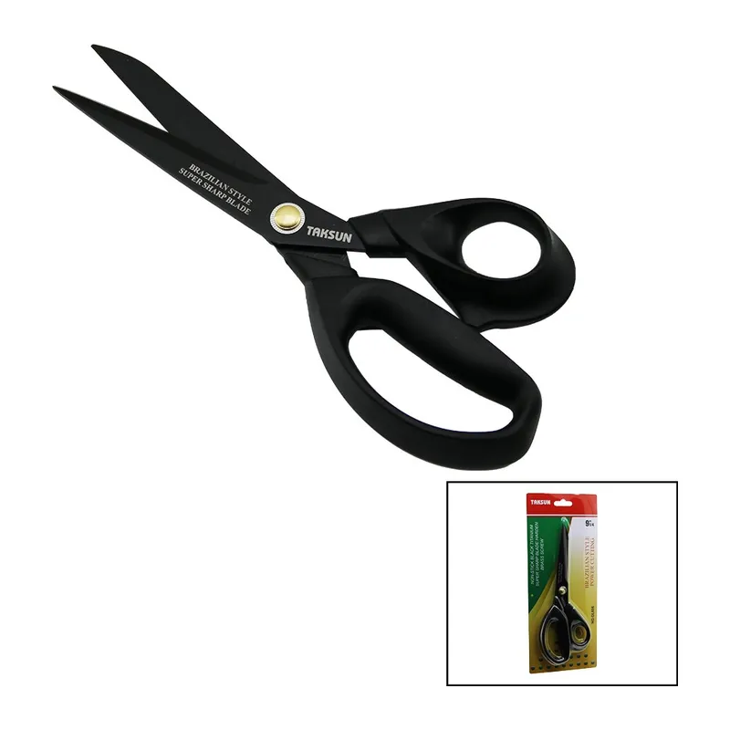 BREZİLYA STİLİ TERZİ MAKASI SİYAH - YAPIŞMAZ ERGONOMİK SAP GL-606 9 İNÇ 1/4 (5643)