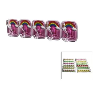 5PCS TEKLİ - ÇOKLU KULLANIM MİKA KRİSTAL KOLLU RESİMLİ YAPIŞKANLI ASKI (5643)