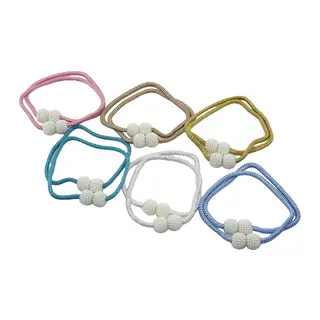 2PCS BONCUK TOPLU - MIKNATISLI RENKLİ PERDE İPİ (5643)