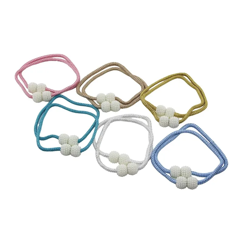 2PCS BONCUK TOPLU - MIKNATISLI RENKLİ PERDE İPİ (5643)