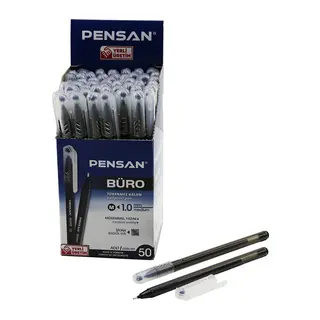 50 ADET PENSAN BÜRO SİYAH TÜKENMEZ KALEM M-MEDİUM - 1.0MM UÇ (5643)