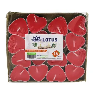 16PCS KALPLİ - KIRMIZI TEA LİGHT MUM (5643)