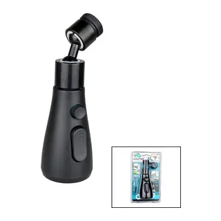 360 DERECE DÖNEBİLEN- 3 MOD SİYAH YAĞMUR PÜSKÜRTME BORULU KUBAR MUSLUK UCU KTX-3289 (5643)