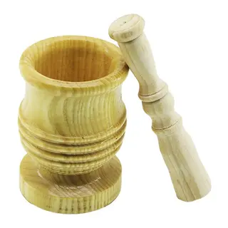 BÜYÜK BOY LÜX AHŞAP HAVAN SARIMSAK DÖVECEK Ç: 8.3CM-D: 7CM-Y: 12CM FİLELİ AMBALAJ (5643)