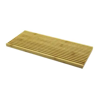 DİKDÖRTGEN ÇİFT TARAFLI=DÜZ - DALGALI OYUK KANALLI AHŞAP BAMBU SUNUM TEPSİ 17X39X1.5CM (5643)