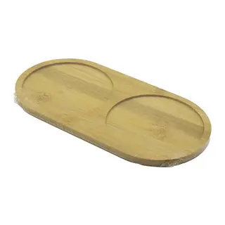 2 BÖLMELİ OVAL AHŞAP BAMBU YAĞDANIK ALTLIK 12X24X0.8CM (5643)