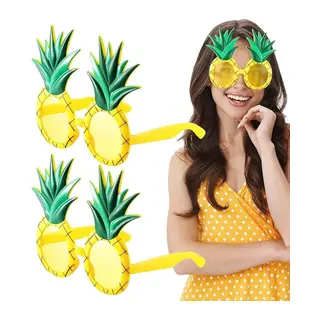 Tropikal Hawaii Ananas Şekilli Parti Gözlüğü 9.5 x 14 cm (5643)