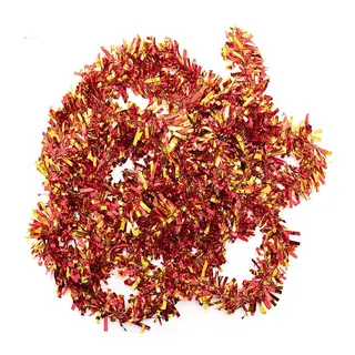 Kırmızı Altın Renk 4 cm Genişlik Garland Çift Renk Sim Süs 180 cm (5643)