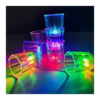 Renkli Led Parlayan Fiber Optik Glow Işıklı Bardak 5,5 x 5,5 cm (5643)